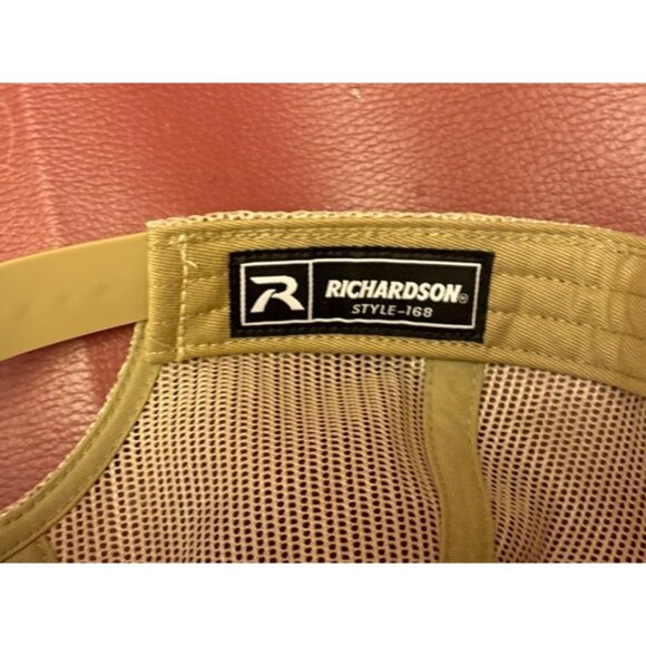 Richardson Adjustable Mesh Back Trucker Hat Brown & Tan "Back Packer" Logo - Picture 5 of 5